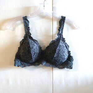 Undie Couture by Lauren Copeland 137320 Lace Wireless Padded Bra Gray, M